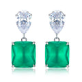 Fashion Women Jewelry Earrings Cubic Zirconia Paraiba 925 Sterling Silver Earrings