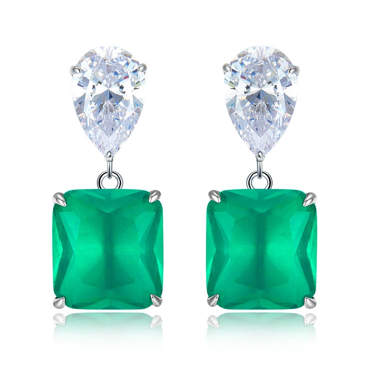 Fashion Women Jewelry Earrings Cubic Zirconia Paraiba 925 Sterling Silver Earrings