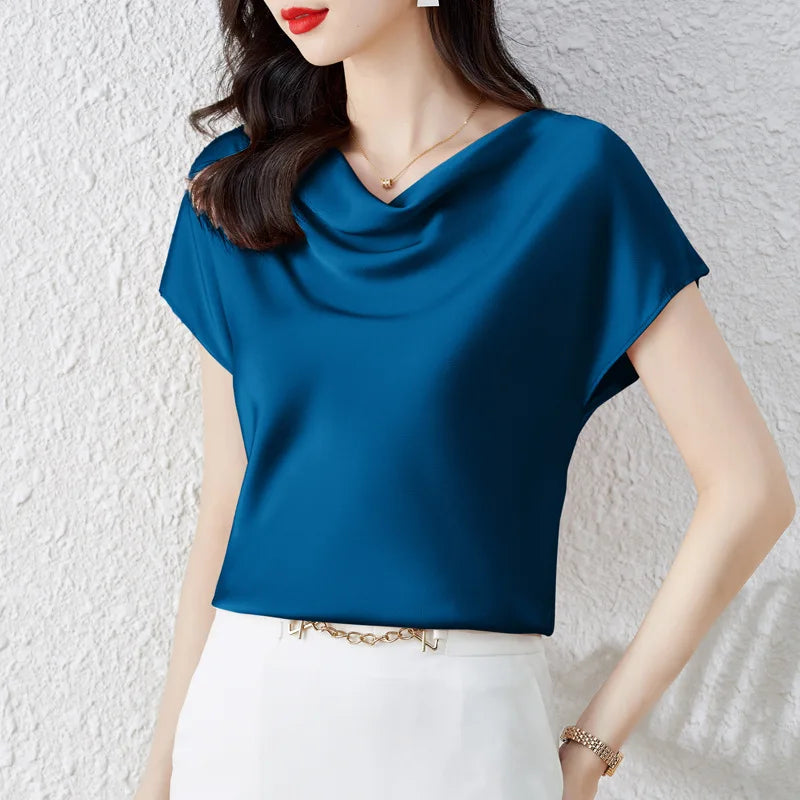 Fashion Brand Women's Blouse Tops Summer Chiffon Shirt Solid Casual Blouse Plus Size 3XL Loose Female Top