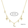 Fashion Star and Moon Multi Pendant Necklace Clavicle Chain High Sense Gold Plated Zircon Charms Chokers Necklace for Women