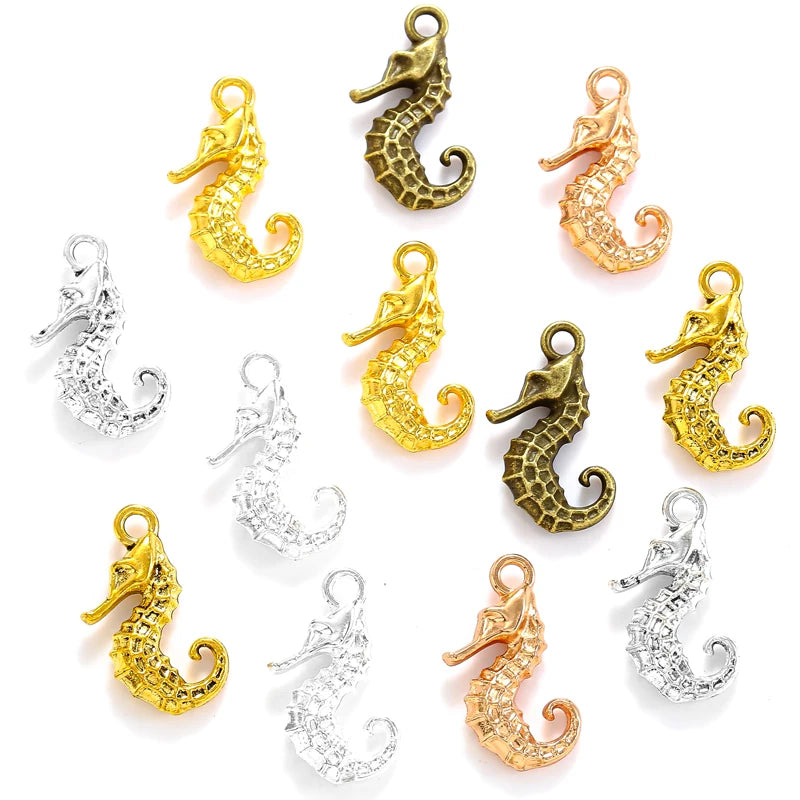 6 Color Hippocampus Charms Alloy Metal Animal Pendants for DIY Handmade Jewelry Accessories Making 22*14mm D7151