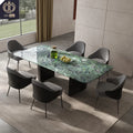 Modern Italian Marble Dining Table Set with Chair for Home Apartment Villa-6 Seater Luxury Dining Furniture