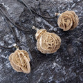 Adenium Obesum Desert Rose Stone Pendant Necklace Personality Natural Crystal Stone Desert Rose Necklace for Women Jewelry