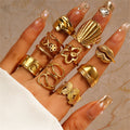 Stackable Stainless Steel Shell/Butterfly/Lip Rings for Women Trendy Lady Finger Ring Female Accessories on Hand Fashion Jewelry