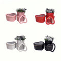 High-End PVC Window Color Box Set Golden Silk Border Heart-Shaped Gift Box for Weddings & Holidays Featuring Embossed Flower Box