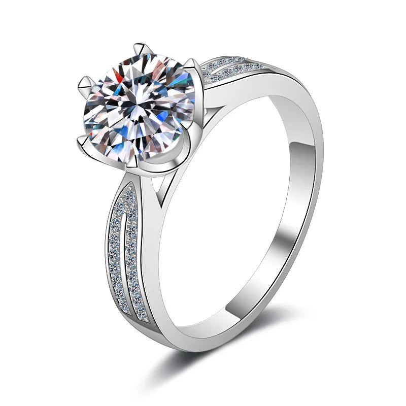 Moissanite 925 Silver Sterling Fine Jewelry Luxury Engagement Ring Moissanite Ring for Women