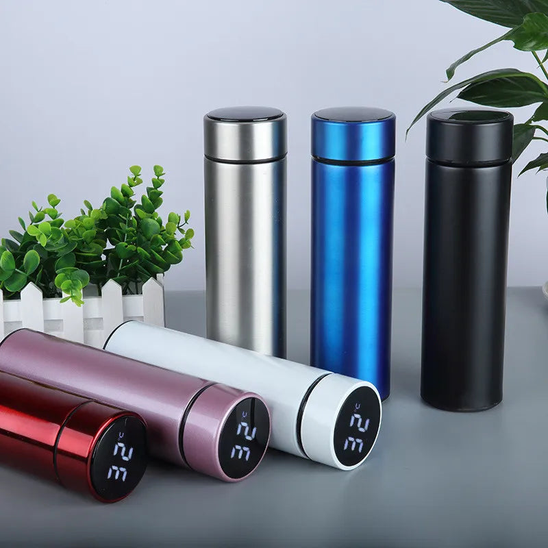 500ML Tea Infuser Bottle Thermoses Water Bottle  Travel Mug with Smart LCD Touch Screen  Keep Hot or Cold Vacuum Thermoses Cup