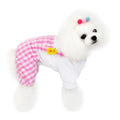 Summer Luxury Cute Eco-Friendly Dog Jumpsuit Plaid Print Cotton Onesie Four Legs Feet