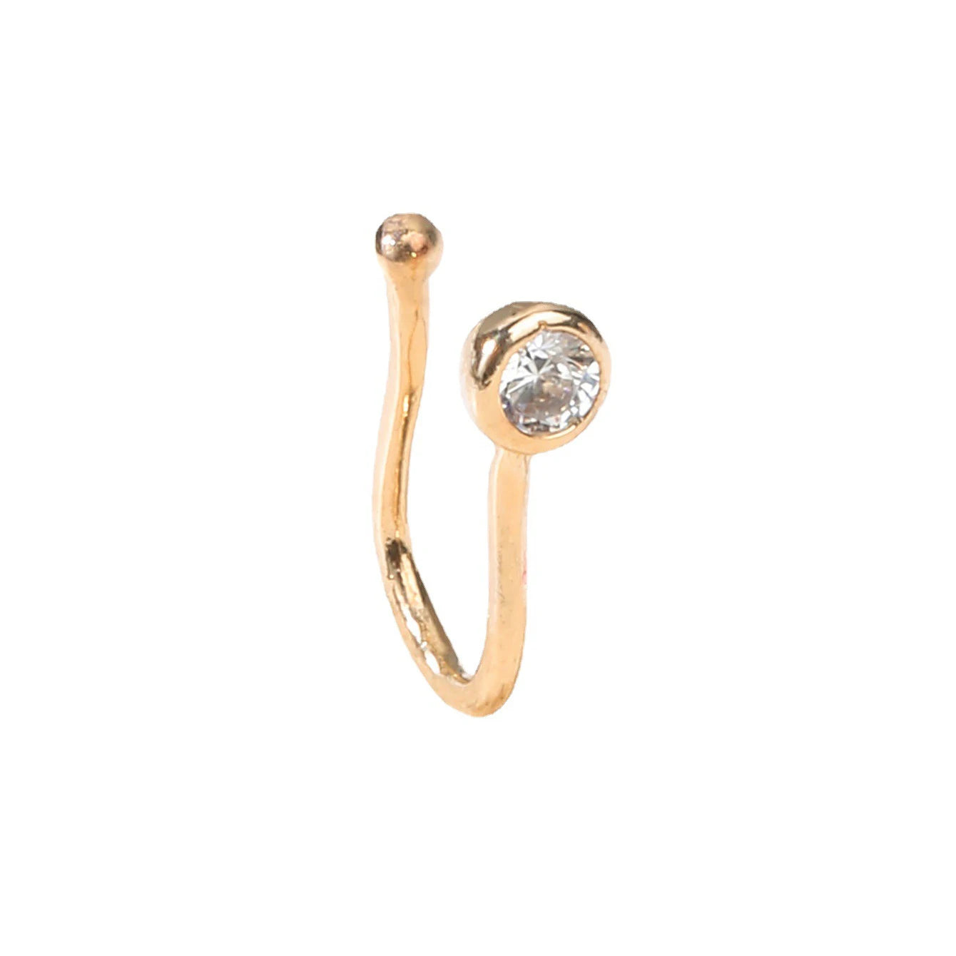 Hot Creative Gold Plated Rabbit Turtle Nose Ring Ornaments U-Shaped Copper Insert with Zircon Snowflake Star Crown Non-Piercing
