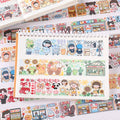 4.5cm*6m the Fun of Spring Pattern Cartoon Series Paste Special Oil and Paper Tape Diary Material Decorative DIY Ledger Tape