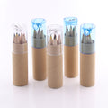 6pcs Drawing Color Pencils Mini Color Pencil Set Half Size Wood Boxes with 6 Colors Premium Colored Pencils