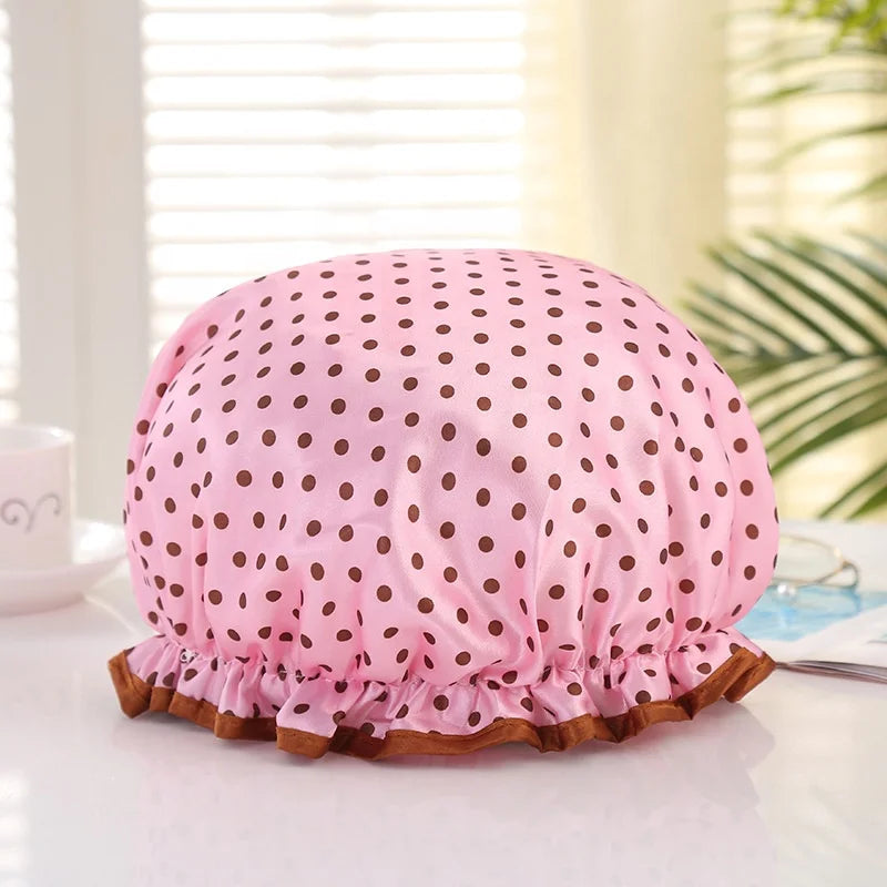 Women Satin Round Cap Sleep Hat Hair Protection Care Wide Edge Elastic Solid Color Hairdressing Shower Cap Night Hat Bonnet
