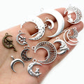 Multi-styles Antique Silver Plated Bronze Moon Charms Metal Alloy Pendant DIY Charms DIY Jewelry Making Findings