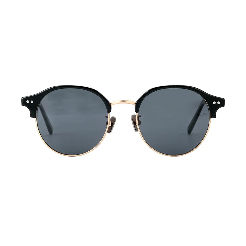 Vintage Classic Designer Sunglasses Custom Logo UV400 Cellulose Acetate Polarized Lenses Gold Coffee Gray Frames