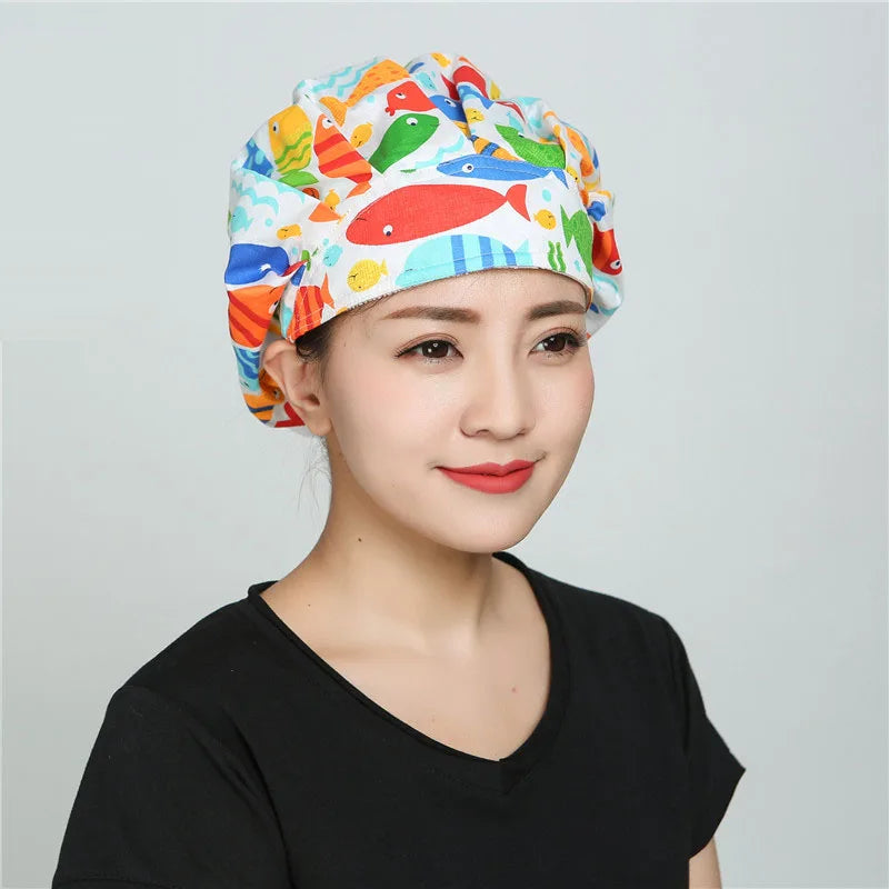 1pc Hat Dust Proof Cotton Adjustable Color Operating Room Cap Working Hat Doctor Nurse Hat