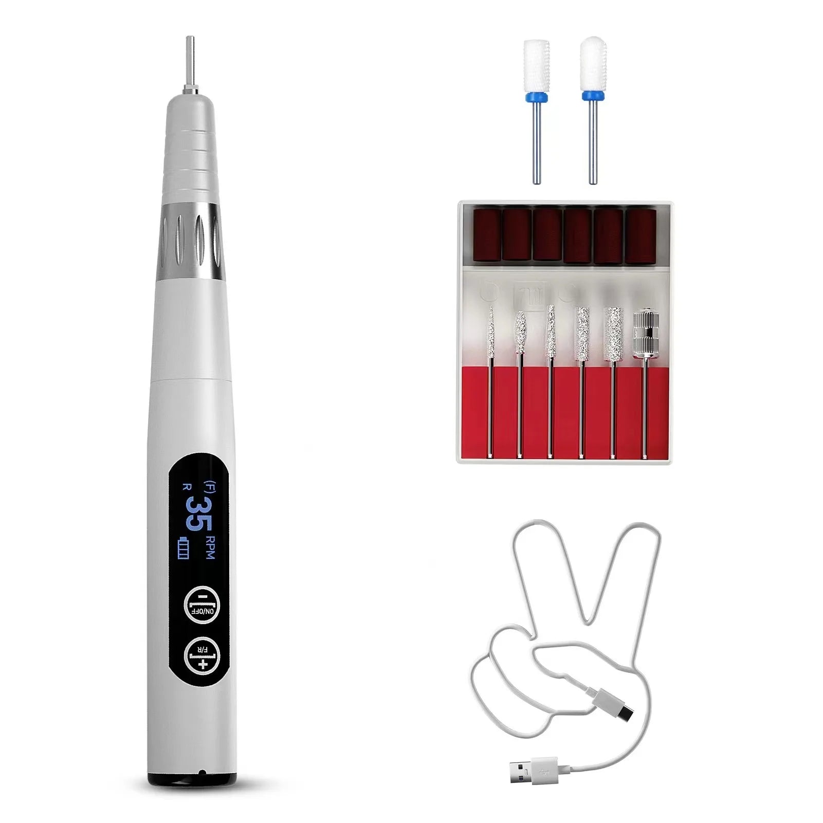 Hot Selling Professional 35000rpm Electric Nail Drill Rechargeable Portable Efile Nail Drills