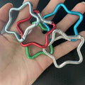Colored Aluminum Keychain 50mm Five-pointed Star Carabiner Jewelry Pendant Snap Hook and Loop