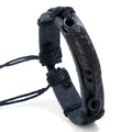 New Arriver Black Metal Feather Leather Punk Style Men Bangle Black and Brown Imitation Leather Bracelets Charm  Jewelry