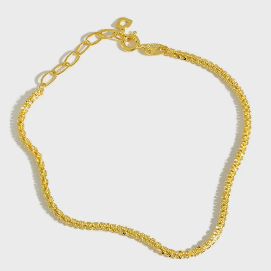 MELYNN MB00053 Minimalist Chian Bracelets Sterling Silver 925 Jewellery Gold Plated Jewelry Italian Silver Bracelet Women