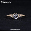 Starsgem  Bezel Setting 0.5ct IGI D VS1  Lab Grown Diamond 14K Solid Gold Diamond Ring