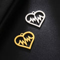 Love Heart Shape Real Gold Plated Charm Stainless Steel Pendant Jewelry for DIY
