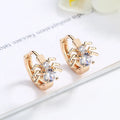 Custom Logo 14K 18K 24K Gold Plated CZ Cubic Zirconia Small Non Tarnish Huggie Earrings Set Jewelry