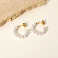 Lateefah 2025 Best Selling Simple Women Stainless Steel "C" Shape Pearl Stud Earrings