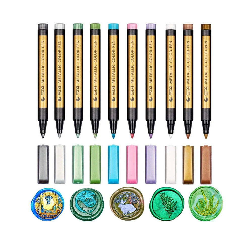 Hot Selling Silver and Gold Metallic Pen Mark Pen for Wax Seal Stickers Painting