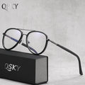 2026 Qsky New Styles Men Eyeglasses Double Bridge Men Computer Glasses Ready Stock Cheap Price Anti Blue Light Glasses for Men