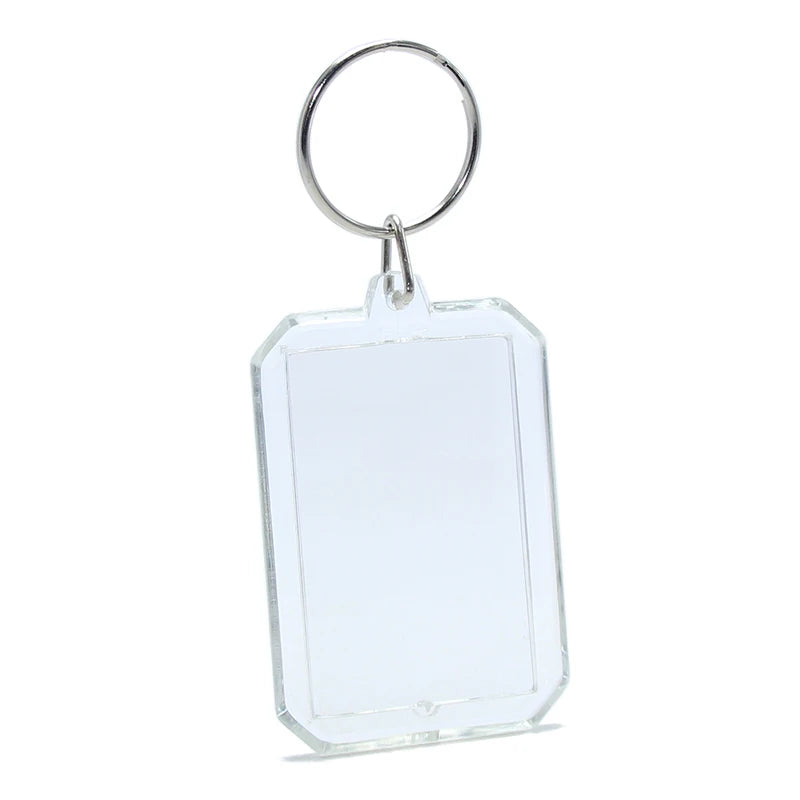 DIY Photo Frame Key Chain Heart House Rectangle Transparent Blank Insert Picture Keyring Round Acrylic Keychain Plastic Key Ring