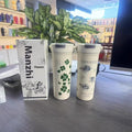 New Pattern 304 Stainless Steel Insulated Lucky Cup Four-Leaf Clover Dual-Drink Thermal Coffee Tumbler Cup Thermos Vacuum Flask