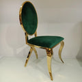 Luxury Golden Stainless Steel Event Wedding Chairs Royal Green Velvet Chairs