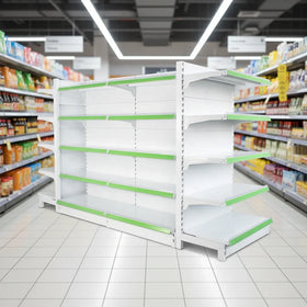 Supermarket Shelf Gondola Display Rack Customizable Heavy Duty Double-Sided Epoxy Powder Coated Easily Installable Stores