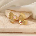 INS Gold Plated Butterfly Symmetrical Stainless Steel Earrings Fashionable Wedding Party Gifts Engagement Anniversary Jewelry
