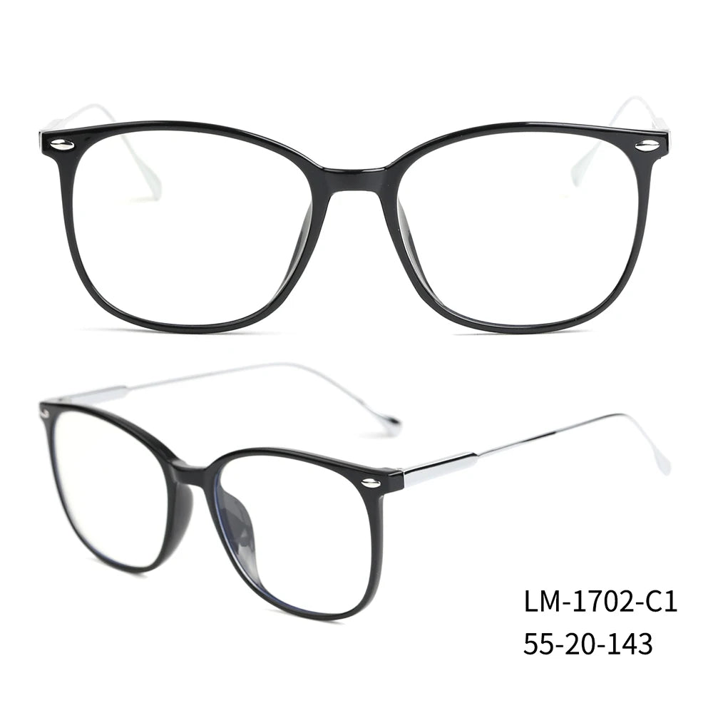 LM-1702 Fashion Unisex Demo Optical Titanium Leg TR90 Spectacles Frames