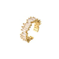 MIENTER Luxury Wedding Rings Jewelry Women Crystal Iced 18k Gold Plated Rings Tennis Cubic Zirconia Ring