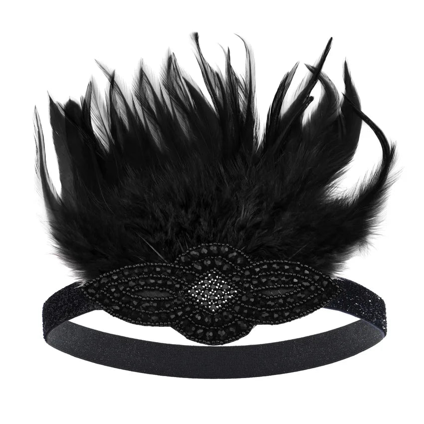 Wholesale Fashion Retro Costume Ball Hat Dancing Party Diamond Feathered Headdress