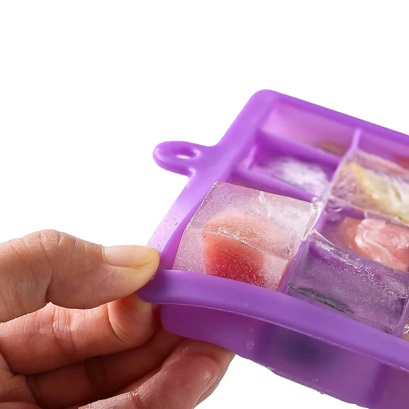 Manjia Premium Ice Cube Trays Molds for Chilled Drinks Whiskey Cocktail Food Silicone Ice Cube Molds with Sealing Lid