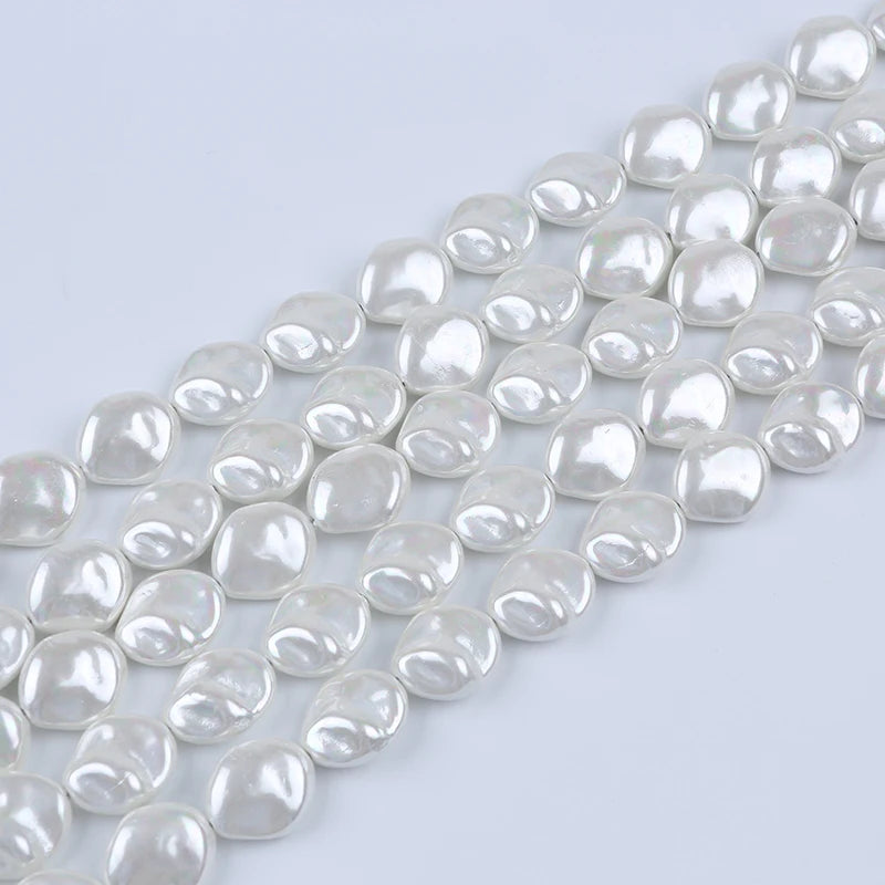 Zhuji Wholesale Natural White Baroque Pearl 18*19mm Shell Beads Bone & Coral for Sale