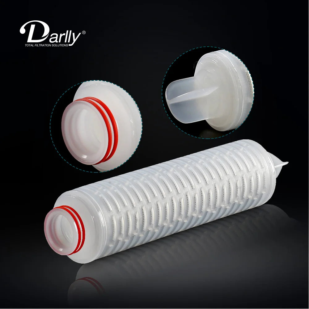 New OD of 69mm Strongly Hydrophobic 100% PTFE Membranes Pleated Filter Cartridges Vent Filters PP Core Fermentation Air