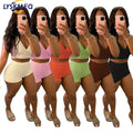 2025 Summer Women's Solid Color Sexy Crop tank Top and Shorts Fashion Casual Jogging Women Two Piece Shorts Sets