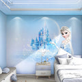 Waterproof Floral 3D Background Wallpaper for Kids Girls Frozen Princess Bedroom Mural Kids Room Decorative Wallpaper