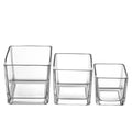 Hot Sale Square  Glass Candle Jar Glass Candle Cup  Clear Votive Glass Candle Holder Container