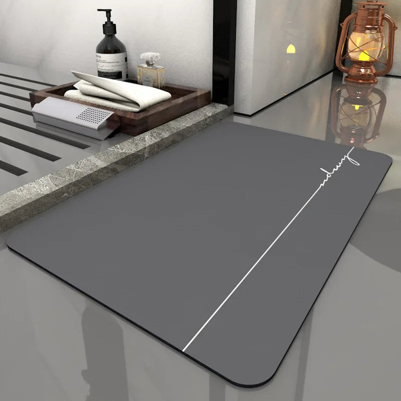 Diatomaceous Earth Bath Mat Non-Slip Super Absorbent Floor Mat Fast Drying Diatom Mud Bath Floor Rugs