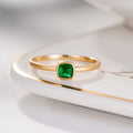 Factory Custom Natural Emerald Real 18k Gold Jewelry Ring