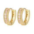 Wholesale New Trendy Hot Circle Hug Women Studded 24K Gold Plated Hoops Stainless Steel Fashion Jewelry Earrings for Women