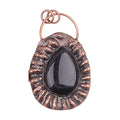 Hot Sale Vintage Copper Droplet Shaped Obsidian Stone Pendant Multi-Color Agate Stone Pendant for Necklace Making As Gift