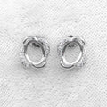 Sterling Silver 7*9mm Semi Mount Stud Earrings Empty Support Blank Claws Setting S925 Base Without Center Stone for DIY Inlay