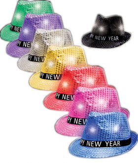 New Year's Eve Party Festival Supply Light up Luminous Hat for Event Party Festival Logo Customized Hat