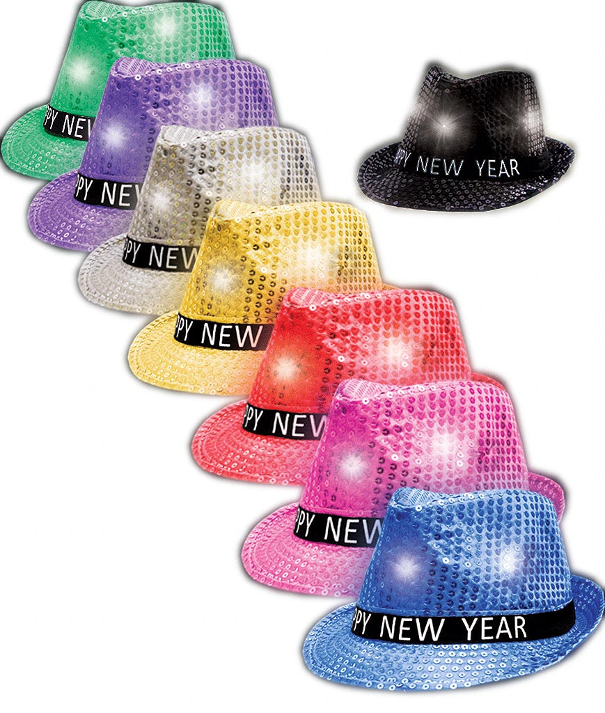 New Year's Eve Party Festival Supply Light up Luminous Hat for Event Party Festival Logo Customized Hat